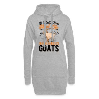 Ziege Ziegenhirte Geschenk - Hoodie-Kleid - Grau meliert - Vorne