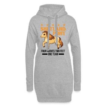 Shetland Pony 4 Hufen 2 Beine Ein Team - Hoodie-Kleid - Grau meliert - Vorne