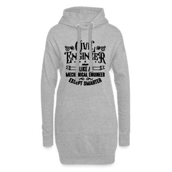 Nom d’ingénieur civil comme Ingénieurs civils du bâtiment - Sweat-shirt à capuche long Femme - gris chiné - Devant