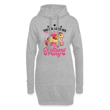 Shetland Pony Girl Cadeau Shetty - Sweat-shirt à capuche long Femme - gris chiné - Devant