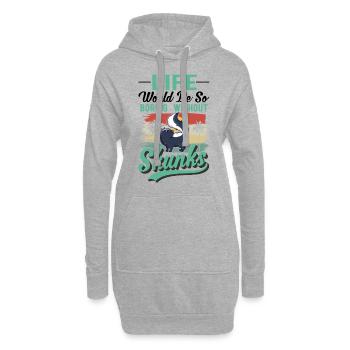 Cadeau Skunk - Sweat-shirt à capuche long Femme - gris chiné - Devant