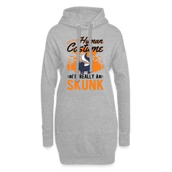 Stinktier Kostüm Halloween - Hoodie-Kleid - Grau meliert - Vorne