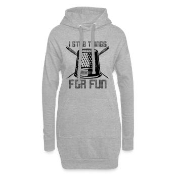 Je poignarde des choses pour le plaisir Tricoter Cross Stitch Lover Lover - Sweat-shirt à capuche long Femme - gris chiné - Devant