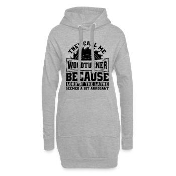 Ils m’appellent tourneur sur bois Woodworking Woodturner - Sweat-shirt à capuche long Femme - gris chiné - Devant