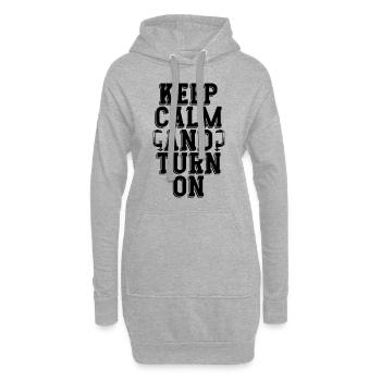 Restez calme et tournez Atelier de tournage sur bois - Sweat-shirt à capuche long Femme - gris chiné - Devant