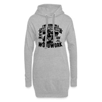 J’allais faire une menuiserie menuiserie menuisier charpentiers - Sweat-shirt à capuche long Femme - gris chiné - Devant