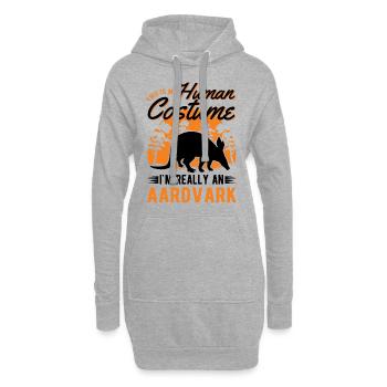Erdferkel Costume Humain Halloween Aardvark - Sweat-shirt à capuche long Femme - gris chiné - Devant