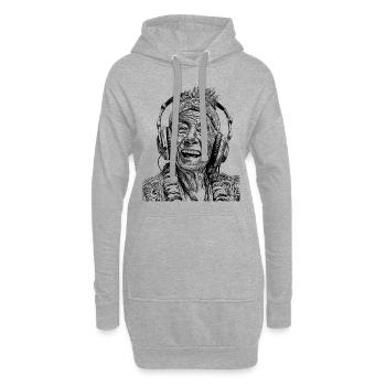 Hippie Harmony: Timeless Music T-Shirt Adventure - Hoodie Dress - heather grey - Front
