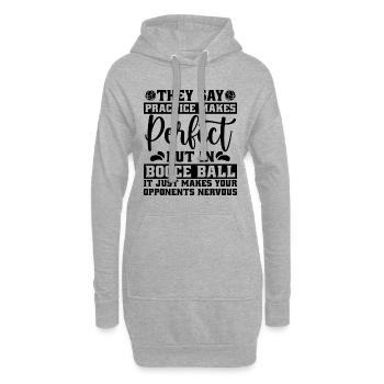 Ils disent que la pratique fait aimer le sport joueur de pétanque - Sweat-shirt à capuche long Femme - gris chiné - Devant