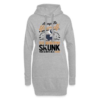Always be yourself Skunk Stinkntier - Hoodie-Kleid - Grau meliert - Vorne