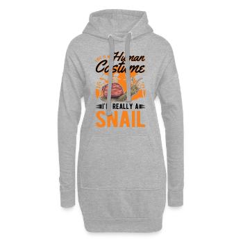 Schnecke Costume Humain Escargot Halloween - Sweat-shirt à capuche long Femme - gris chiné - Devant