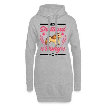 Beste Shetland Pony Mama - Hoodie-Kleid - Grau meliert - Vorne