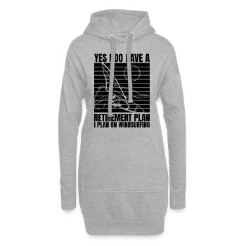 Oui, j’ai une retraite Surf Planche à voile - Sweat-shirt à capuche long Femme - gris chiné - Devant