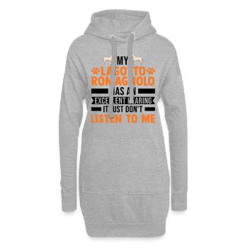 Lagotto Romagnolo Wasserhund - Hoodie-Kleid - Grau meliert - Vorne