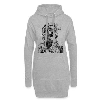 T-shirt Rocking Wisdom – Musique pour joie de vivre! - Sweat-shirt à capuche long Femme - gris chiné - Devant
