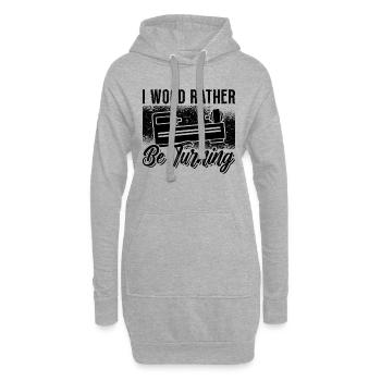 I Wood Rather Be Turning Carpentry Woodturner - Hoodie-Kleid - Grau meliert - Vorne
