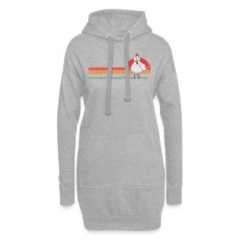 Poulet Rétro Poulet Vintage - Sweat-shirt à capuche long Femme - gris chiné - Devant