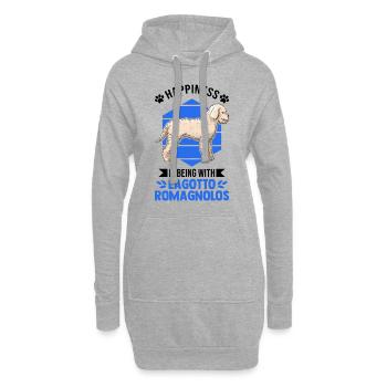 Lagotto Romagnolo Glück Wasserhund - Hoodie-Kleid - Grau meliert - Vorne