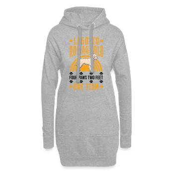 Lagotto Romagnolo 4 Pfoten 2 Beine Ein Team - Hoodie-Kleid - Grau meliert - Vorne