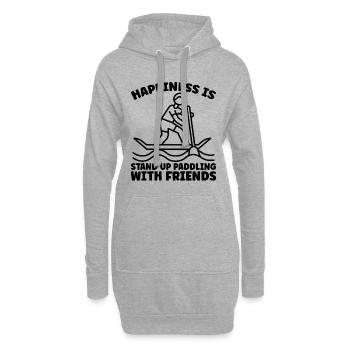 Happiness Is Stand Up Paddle Boat Paddle Boarder - Hoodie-Kleid - Grau meliert - Vorne