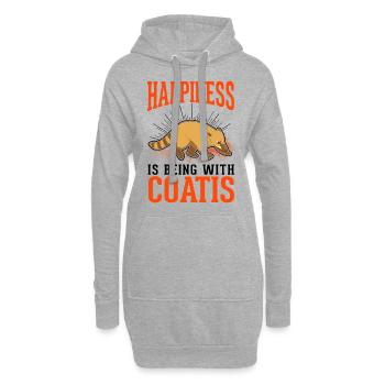 Coati Lucky Proboscis Coati - Hoodie Dress - heather grey - Front