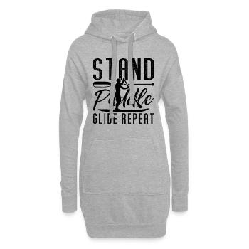 Stand Paddle Glide Repeat SUP Board Paddle Boarder - Hoodie-Kleid - Grau meliert - Vorne