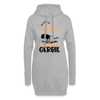 Gerbille Cadeau Rat de course Gerbille - Sweat-shirt à capuche long Femme - gris chiné - Devant