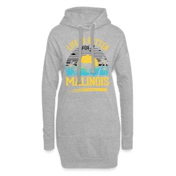 Das Leben ist besser mit einem Malinois - Hoodie-Kleid - Grau meliert - Vorne