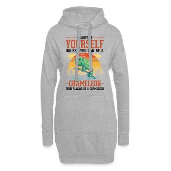 Alawys sois toi-même Chaméléon Chamäleon - Sweat-shirt à capuche long Femme - gris chiné - Devant