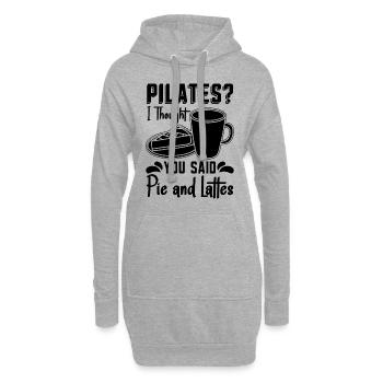 Pilates Je pensais que vous aviez dit tarte et lattes Méditation - Sweat-shirt à capuche long Femme - gris chiné - Devant
