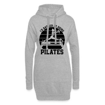 Je préfère faire Pilates Reformer Pilates Lover - Sweat-shirt à capuche long Femme - gris chiné - Devant