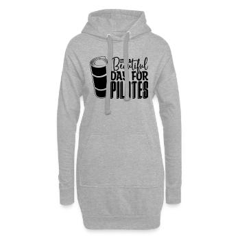 C’est une belle journée pour les amateurs de Pilates de méditation - Sweat-shirt à capuche long Femme - gris chiné - Devant