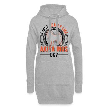 Ich mag einfach Akita Inus - Hoodie-Kleid - Grau meliert - Vorne