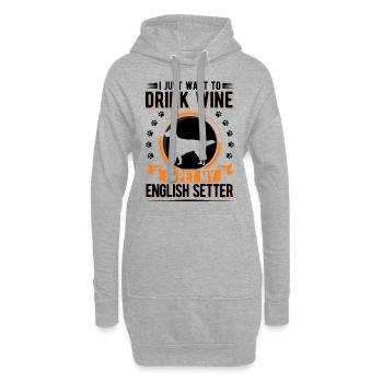 Setter anglais et Wine English Setter - Sweat-shirt à capuche long Femme - gris chiné - Devant