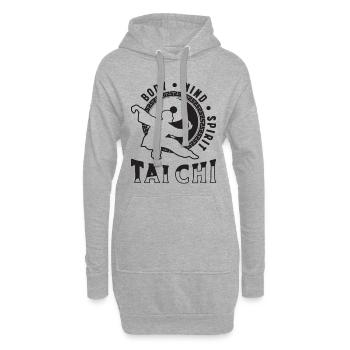 Corps Tai Chi Méditation Tai Chi Amoureux - Sweat-shirt à capuche long Femme - gris chiné - Devant
