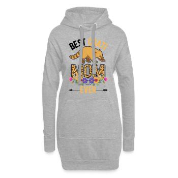 Meilleure maman coati - Sweat-shirt à capuche long Femme - gris chiné - Devant