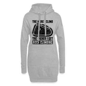 The More I Climb The Higher Climbing Rock Climber - Hoodie-Kleid - Grau meliert - Vorne