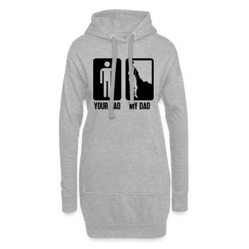 Your Dad My Dad Boulder Sport Climbing Climber - Hoodie-Kleid - Grau meliert - Vorne