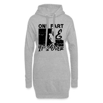 Un pet et c’est fini d’escalader un grimpeur de bloc - Sweat-shirt à capuche long Femme - gris chiné - Devant