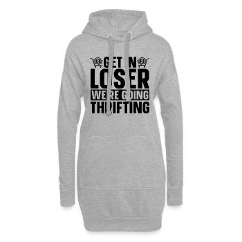 Get In Loser We're Going Flea Market Thrifter - Hoodie Dress - heather grey - Front