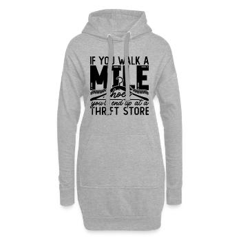 If You Walk A Mile In My Bargain Hunting Thrifter - Hoodie-Kleid - Grau meliert - Vorne