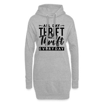 All Day Thrift Thrift Bargain Hunting Thrifter - Hoodie-Kleid - Grau meliert - Vorne