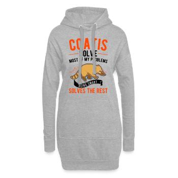 Coati Gift Coati Proboscis Bear - Hoodie Dress - heather grey - Front