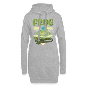 Frosch Flüsterer Geschenk Laubfrosch - Hoodie-Kleid - Grau meliert - Vorne