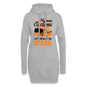 Gerbille Costume Humain Rennmaus - Sweat-shirt à capuche long Femme - gris chiné - Devant