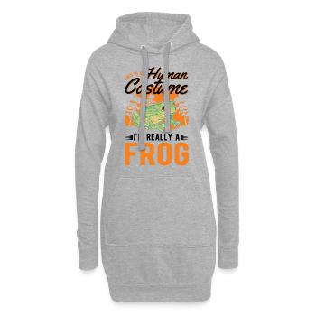 Grenouille Halloween Rainette - Sweat-shirt à capuche long Femme - gris chiné - Devant