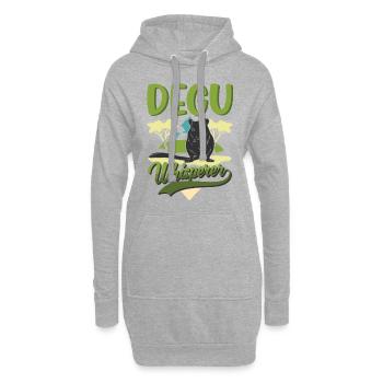 Degu Flüsterer Walddegu - Hoodie-Kleid - Grau meliert - Vorne