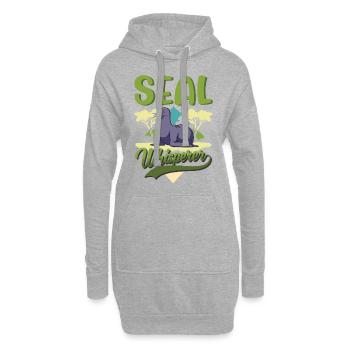 Robbenflüsterer Seerobbe Robbe Seehund - Hoodie-Kleid - Grau meliert - Vorne