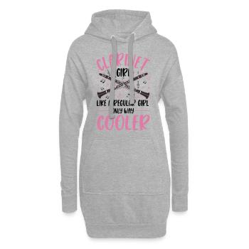 Clarinette Clarinettiste - Sweat-shirt à capuche long Femme - gris chiné - Devant