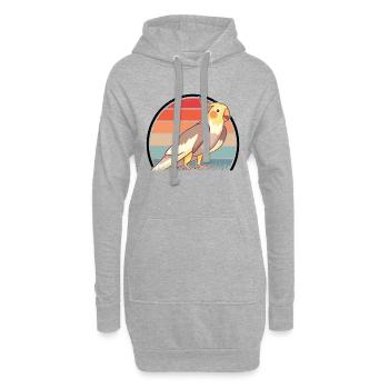 Budgie Retro Welli Vintage - Sweat-shirt à capuche long Femme - gris chiné - Devant
